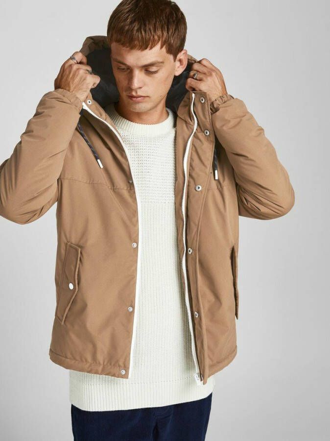 jack & jones Jackets plain hood front and back pockets , Beige, Heren