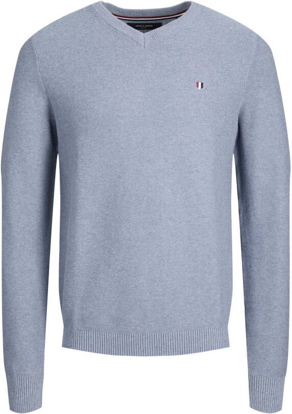 jack & jones V hals gebreide kleding , Blauw, Heren