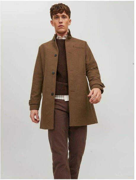 jack & jones Wool Coat , Bruin, Heren