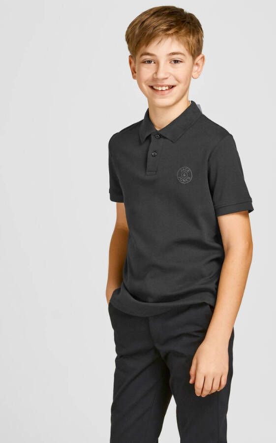 jack & jones ! Jongens Polo Korte Mouw -- Zwart Katoen