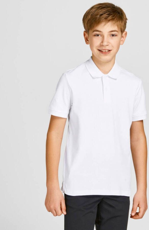jack & jones ! Jongens Polo Korte Mouw -- Wit Katoen
