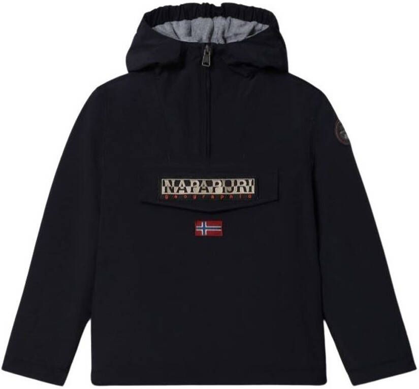 Napapijri anorak winterjas Rainforest met logo donkerblauw