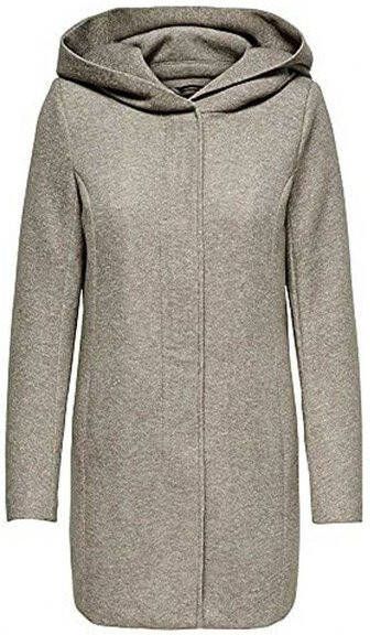 Only Fijne jas met kap en een perzikzachte touch