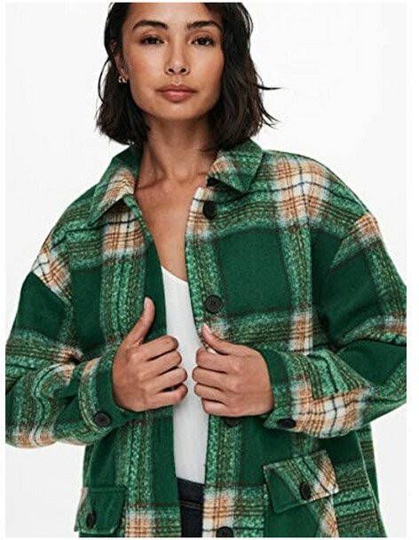 ONLY geruite shacket ONLLANE groen/ecru/bruin/zwart