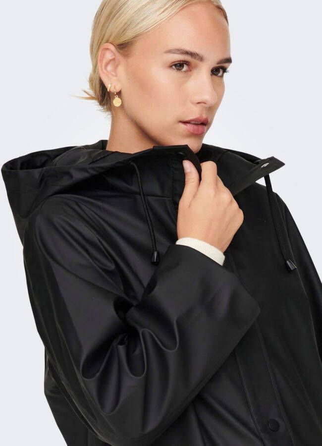 Only Regenjas panterprint capuchon