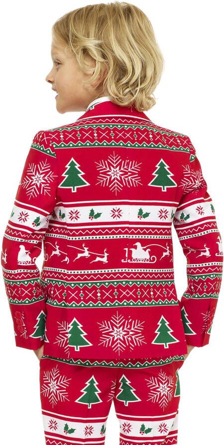 OppoSuits Winter Wonderland tweedelig pak met stropdas