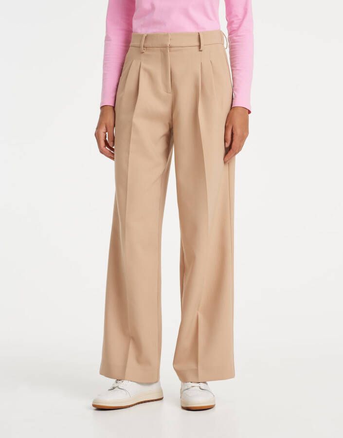 Opus Melpa high waist wide fit pantalon met steekzakken