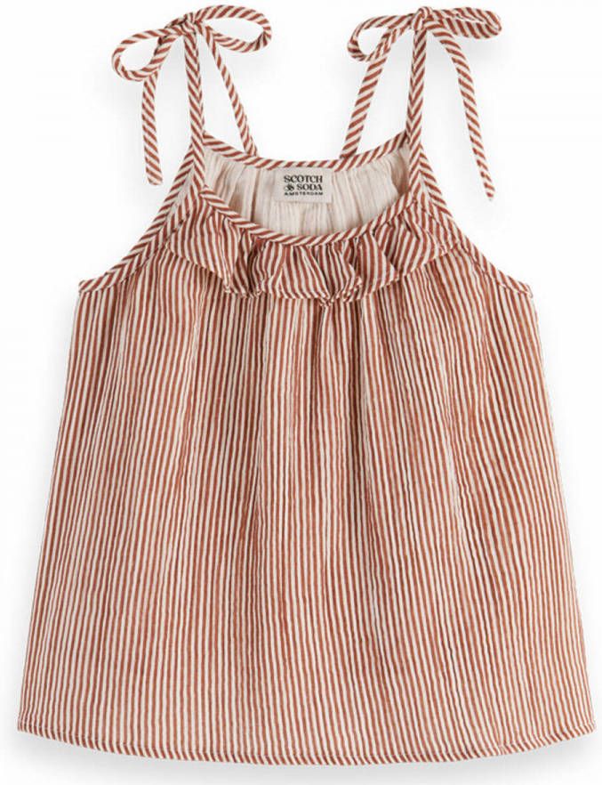 Scotch & Soda A lijn top van biologisch katoen met ruches