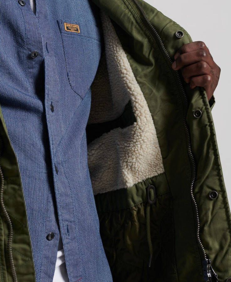 Superdry Winterjas service fur trim parka washed khaki(m5010402a gvk )
