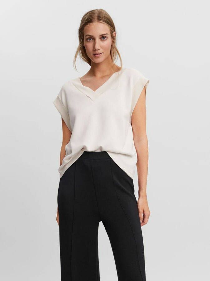 Vero Moda Rib Vest Blouse , Wit, Dames