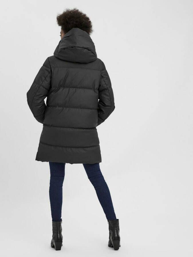 VERO MODA coated gewatteerde jas VMGRETA zwart