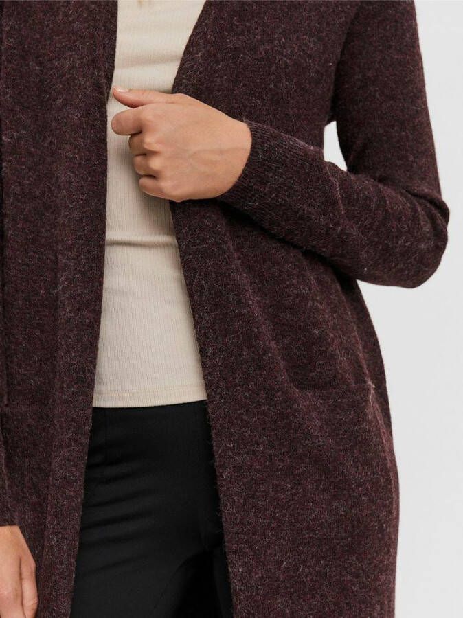 Vero Moda Lang vest VMDOFFY LS LONG OPEN CARDIGAN met fijn mêlee effect