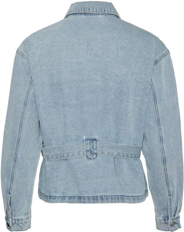 VERO MODA spijkerjasje VMSELINA met ceintuur light blue denim