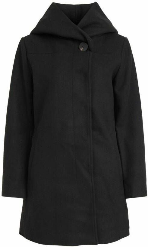 VILA coat VICAMUA van gerecycled polyester zwart