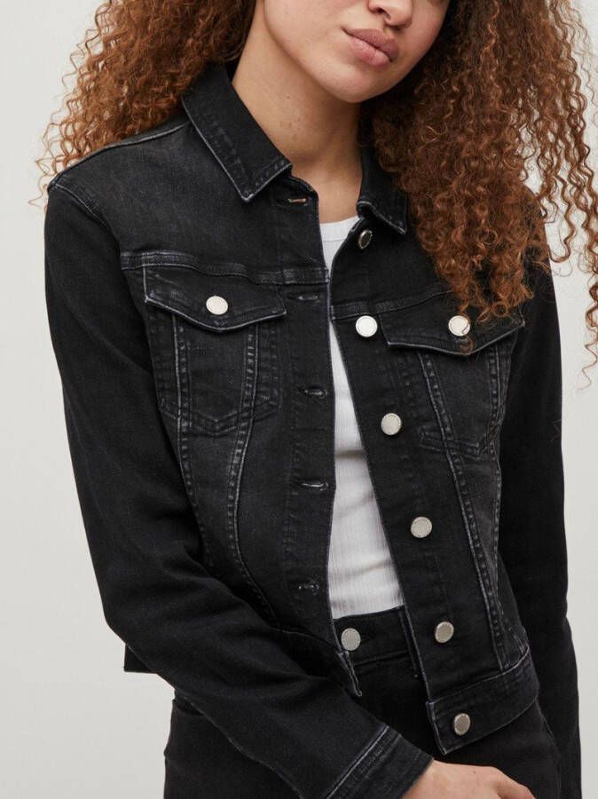 Vila Kort jack VINEED JACKET met used effect langs de naden