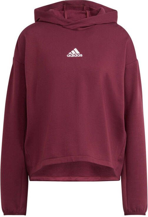 Adidas Performance fleece sportsweater donkerrood