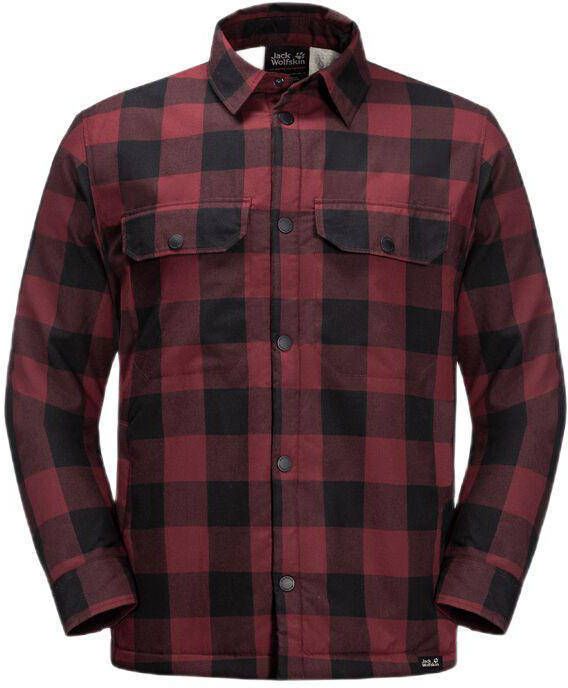 Jack Wolfskin Whiteville Gewatteerd Overhemd Donkerrood/Ass. Geometrisch