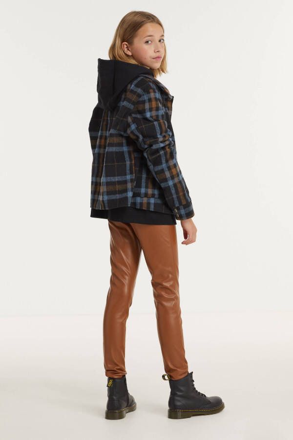 LMTD geruite shacket tussenjas NLFOTHILDE zwart/bruin