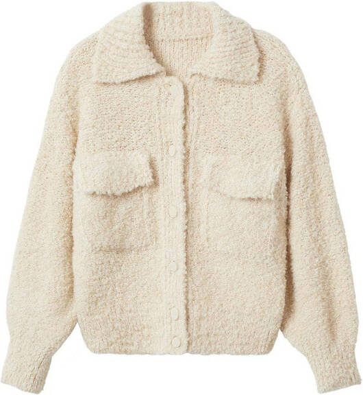 Mango Jacinto grofgebreid vest in wolblend