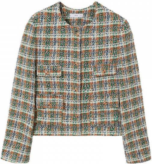 Mango Caroline cropped blazer van bouclé, met stretch
