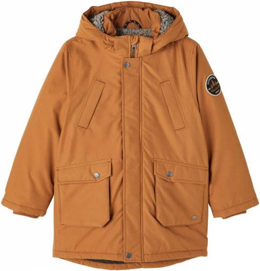 NAME IT KIDS gewatteerde winterjas NKMMILLER bruin