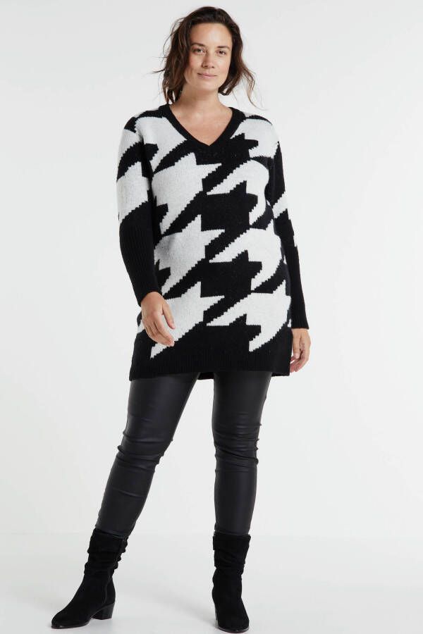 VERO MODA CURVE high waist skinny fit coated jeans VMLORA zwart