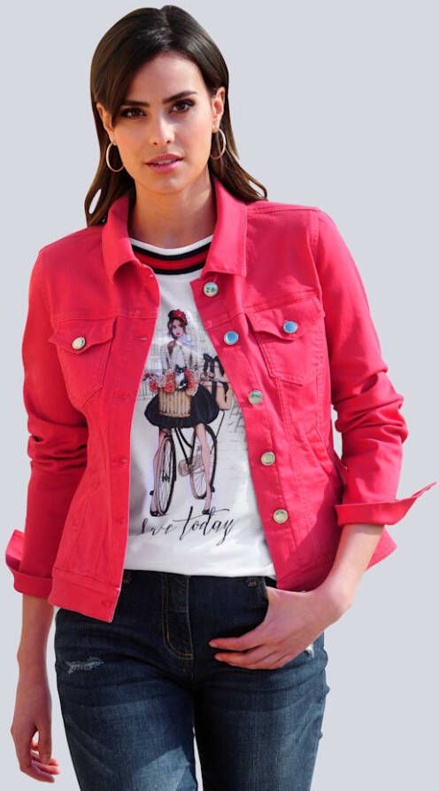 alba moda Spijkerjasje in een modieuze kleur Rood