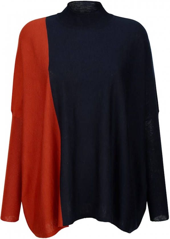 laura kent Poncho in 2 mooie kleuren Terracotta/Marine