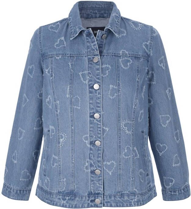 MIAMODA Spijkerjasje met harten Blue bleached