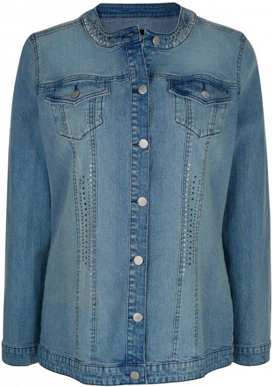 MIAMODA Spijkerjasje met strassteentjes Blauw