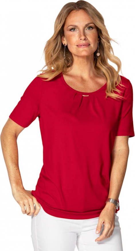 MONA Shirt van fijne jersey Rood